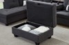 Picture of [FLOOR MODEL CLEARANCE]NEBULA Premium Sectional Sofa with Storage Ottoman - Chaise Facing Left (Dark Grey)