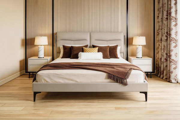 Picture of [FLOOR MODEL CLEARANCE] TERRA Air Leather Bed Frame with Integrated Touch LED Light in Queen Size