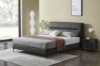 Picture of [FLOOR MODEL CLEARANCE] CUBA Genuine Leather Queen Size Bed Frame (Dark Grey)