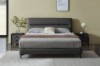Picture of [FLOOR MODEL CLEARANCE] CUBA Genuine Leather Queen Size Bed Frame (Dark Grey)