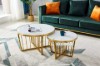 Picture of [FLOOR MODEL CLEARANCE] MONTROSE D60 Marble Top with Golden Legs Side Table