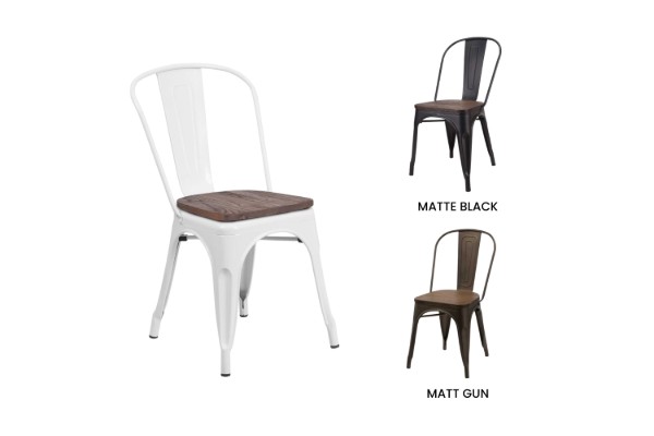 Picture of TOLIX Replica Dining Chair With Solid Pine Wood (Multiple Colour)