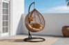Picture of MAYA Rattan Outdoor Hanging Egg Chair (Brown with Black Frame)