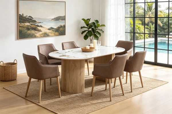 Picture of NORDEN 200 7PC Sintered Stone Top Dining Set