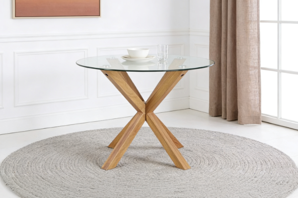 Picture of [FLOOR MODEL CLEARANCE] POLO D120 Glass Round Dining Table