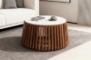 Picture of [FLOOR MODEL CLEARANCE] ALLEY Solid Acacia Wood Round Coffee Table with Marble Top