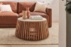 Picture of [FLOOR MODEL CLEARANCE] ALLEY Solid Acacia Wood Round Coffee Table with Marble Top