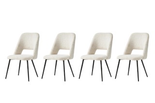 Picture of LIVIA Teddy Fabric Dining Chair (Off White) - 4 Chairs in 1 Carton