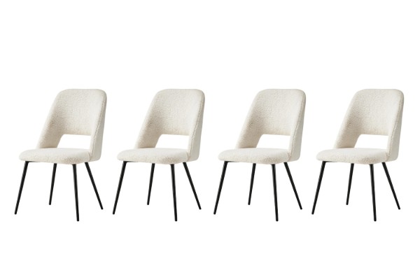 Picture of LIVIA Teddy Fabric Dining Chair (Off White) - 4 Chairs in 1 Carton