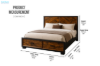 Picture of HERRINGBONE Genuine Wood Veneer Bed with 2 Storage Drawers in Queen/Super King Size