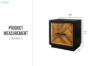 Picture of HERRINGBONE Genuine Wood Veneer Bedside Table with Hidden Compartment