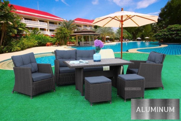 Picture of [FLOOR MODEL CLEARANCE] ISLA 6PC Aluminum Outdoor Lounge & Dining Set