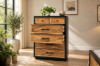 Picture of HERRINGBONE Genuine Wood Veneer 6-Drawer Tallboy