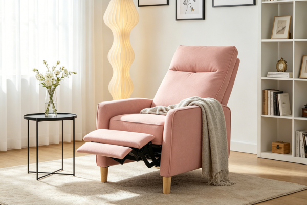 Picture of [FLOOR MODEL CLEARANCE] FINLEY Push Back Reclining Chair /Recliner (Pink)