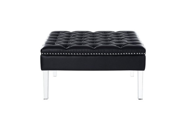 Picture of [FLOOR MODEL CLEARANCE] CLOVER Button Tufted Cocktail Ottoman (Dark)