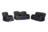 Picture of [FLOOR MODEL CLEARANCE] MARVIN 1 Seat Recliner Chair  (1R) Air Leather Manual Reclining Sofa Range (Black)