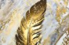 Picture of 357-007 Decorative Wall Art with Golden Frame (50×70cm) - Golden White Feathers