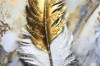 Picture of 357-007 Decorative Wall Art with Golden Frame (50×70cm) - Golden White Feathers