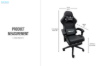 Picture of TURBO 360° Swivel Height-Adjustable Gaming Chair with Reclining Backrest, Lumbar Support & Footrest (Black) - with Logo
