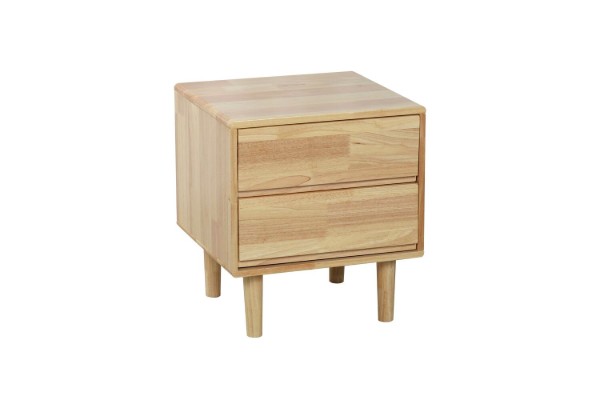 Picture of [FLOOR MODEL CLEARANCE] FOREST DREAM  Solid Rubberwood  2-Drawer Bedside Table (Straight leg)