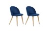 Picture of [FLOOR MODEL CLEARANCE]SOLIS Velvet Dining Chair with Wood Color Metal Legs (Blue)