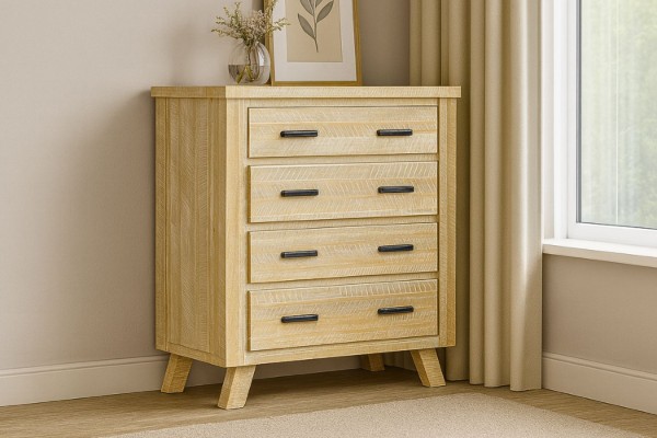 Picture of [FLOOR MODEL CLEARANCE] AKAROA 4-Drawer Solid Acacia Wood Tallboy