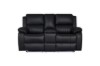 Picture of [FLOOR MODEL CLEARANCE]MARVIN Air Leather Manual Reclining Sofa Range (Black) - 2 Seat with Cup Holders and Storage (2RRC)
