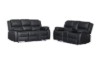 Picture of [FLOOR MODEL CLEARANCE]MARVIN Air Leather Manual Reclining Sofa Range (Black) - 2 Seat with Cup Holders and Storage (2RRC)