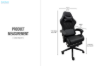 Picture of TURBO 360° Swivel Height-Adjustable Gaming Chair with Reclining Backrest, Lumbar Support & Footrest (Black) - without Logo