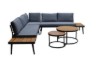 Picture of VERNON Solid Acacia Wood & Steel Frame Outdoor Corner Lounge Sofa Set with 2 Round Nesting Coffee Tables