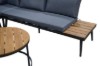 Picture of VERNON Solid Acacia Wood & Steel Frame Outdoor Corner Lounge Sofa Set with 2 Round Nesting Coffee Tables