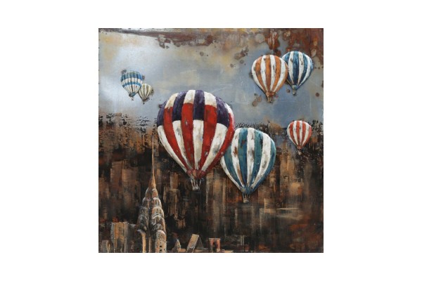 Picture of 399-003 3D Metal Wall Art (100x100cm) - Hot Air Balloon