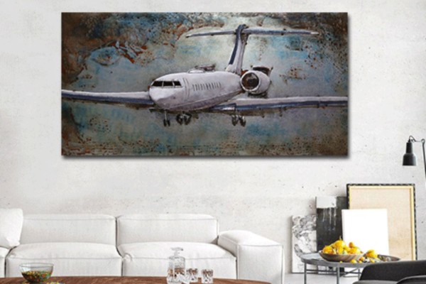 Picture of 399-004 3D Metal Wall Art (140x70cm) - Plane
