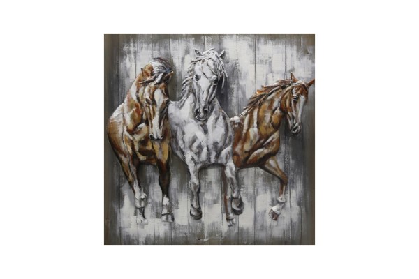 Picture of 399-006 3D Metal Wall Art (80x80cm) - Horse