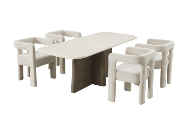 Picture of ASTON 201 5PC Marble Top Dining Set