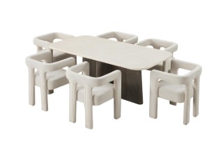 Picture of ASTON 201 7PC Marble Top Dining Set