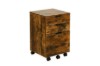 Picture of LUKAN 3-Drawer Mobile File Cabinet with Wheels (Rustic Brown)