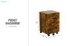 Picture of LUKAN 3-Drawer Mobile File Cabinet with Wheels (Rustic Brown)