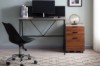 Picture of LUKAN 3-Drawer Mobile File Cabinet with Wheels (Oak&Walnut)