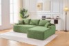 Picture of [FLOOR MODEL CLEARANCE]ASHFORD Fabric Sectional Compressed Sofa (Green) - Chaise Facing Right