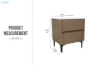 Picture of HALMON 2-Drawer Sintered Stone Top Bedside Table (Brown)