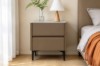 Picture of HALMON 2-Drawer Sintered Stone Top Bedside Table (Brown)