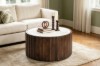 Picture of [FLOOR MODEL CLEARANCE]KASIA Mango Wood D89 Round Coffee Table With Marble Top