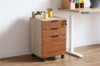 Picture of LUKAN 3-Drawer Mobile File Cabinet with Lock & Wheels (Oak & Walnut)