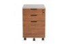 Picture of LUKAN 3-Drawer Mobile File Cabinet with Lock & Wheels (Oak & Walnut)