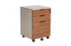 Picture of LUKAN 3-Drawer Mobile File Cabinet with Lock & Wheels (Oak & Walnut)