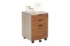 Picture of LUKAN 3-Drawer Mobile File Cabinet with Lock & Wheels (Oak & Walnut)