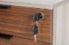 Picture of LUKAN 3-Drawer Mobile File Cabinet with Lock & Wheels (Oak & Walnut)