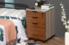 Picture of LUKAN 3-Drawer Mobile File Cabinet with Lock & Wheels (Oak & Walnut)