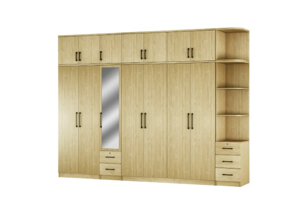 Picture of BESTA Wall Solution Modular Wardrobe System - 7-Door Wardrobe with Top Unit